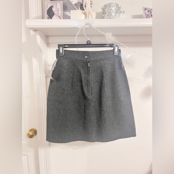 NWT Vintage Tracy Evens Wool-Like Charcoal Gray Preppy Skirt - Picture 3 of 11